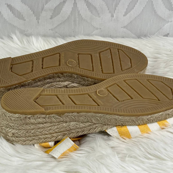 Chicos Jessa Lot of 2 Yellow & Pink Striped Espadrille Wedges Sandals Size 7 - Picture 8 of 12